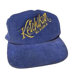vintage 1980 alaska corduroy snap back hat